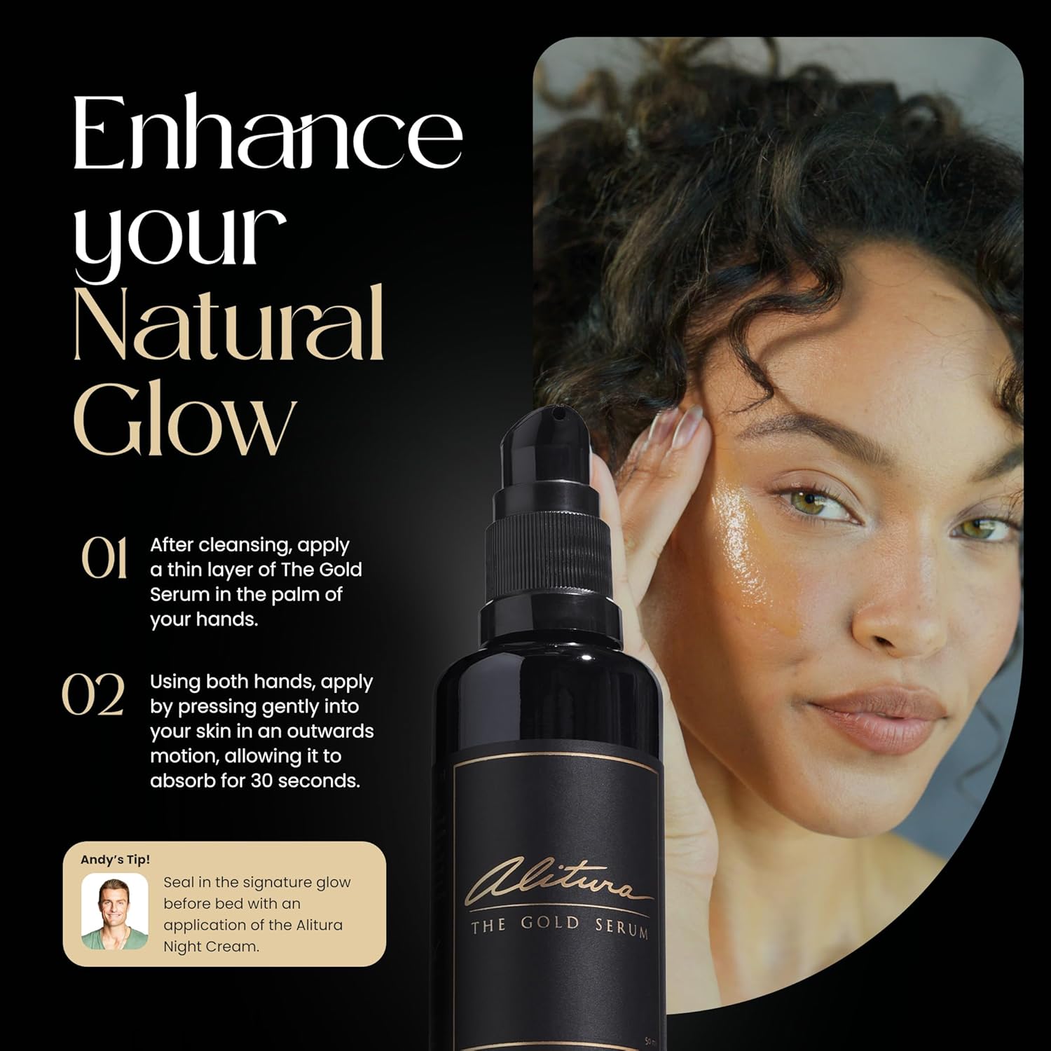 Alitura Anti-Aging Peptide & Collagen Gold Serum for Face – with Vitamin A, CoQ10 & Astaxanthin – Korean-Inspired Hydrating Serum for Wrinkles, Radiance & Firmness – 100ml-GlimoraGlow