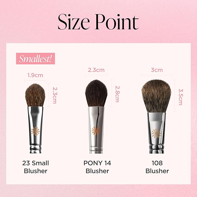 Piccasso 23 Small Blusher Brush – Precise Makeup Brush for Cheeks, Nose, and Chin, Soft Squirrel & Horse Hair for Delicate Application, Detail Face Brush for Daily Use, Korean Professional Beauty Tool-GlimoraGlow