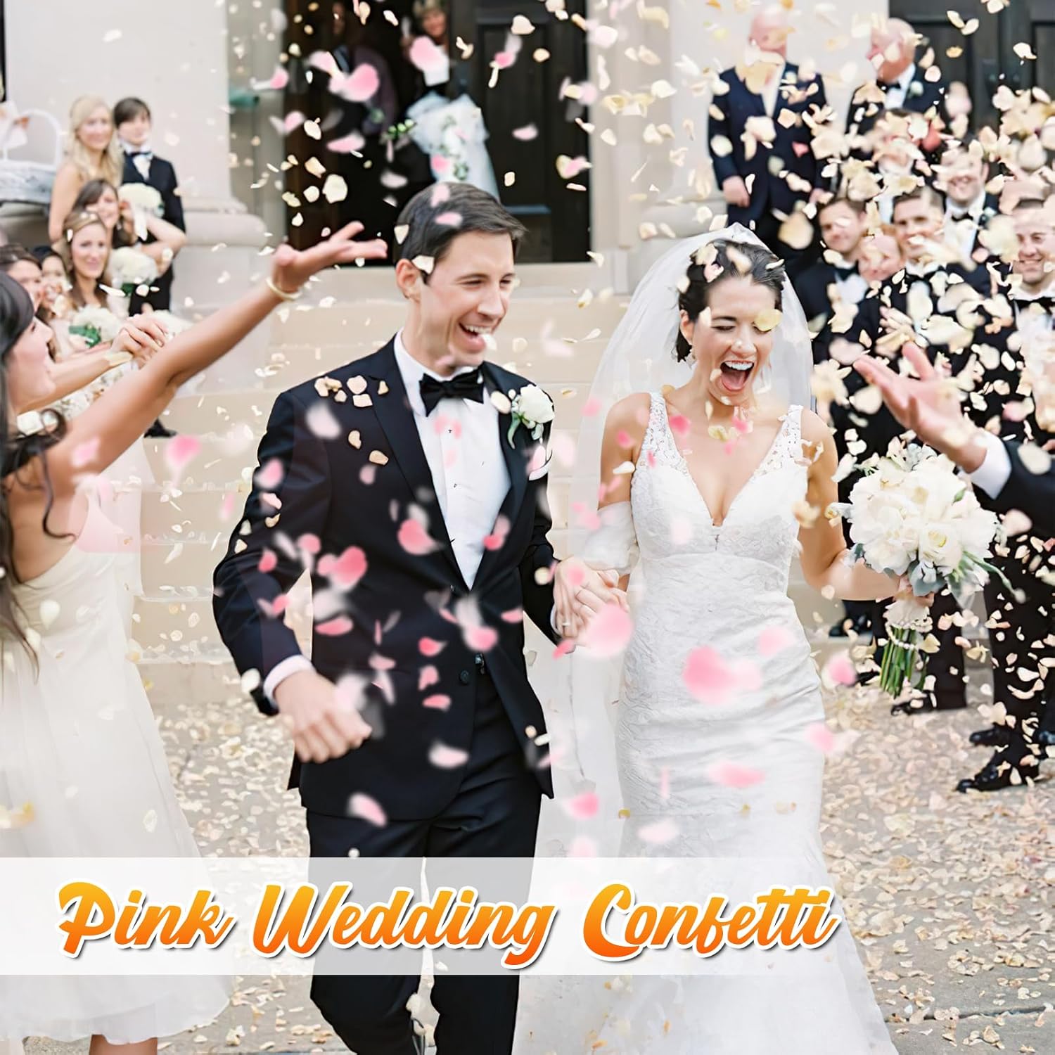 300 PCS Real Pink Dried Rose Petals Confetti for Wedding, 2.82oz Freeze Rose Petals for Romantic Wedding Valentine's Day Proposal Decor, Dinner Table Centerpieces Party