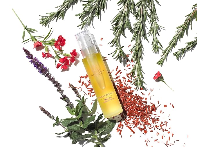 Aromatherapy Associates Inner Strength Body Oil. Luxurious Blend of Oils Made with Clary Sage and Geranium Essential Oils (3.4 fl oz)-GlimoraGlow