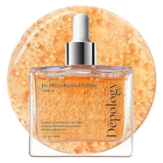 1% Retinol Face Oil with Firming, Smoothing & Glowing– Retinol Serum for Face, Lightweight Squalane Facial Oil for Fine Lines, Texture & Anti-Aging, Gentle for All Skin 1.01 fl oz-GlimoraGlow