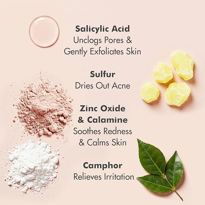 Ebanel Acne Spot Drying Lotion for Face & Body with Sulfur & Salicylic Acid, Targets Pimples & Zits, Helps Clear Pores and Reduce Surface Blemishes Overnight-GlimoraGlow