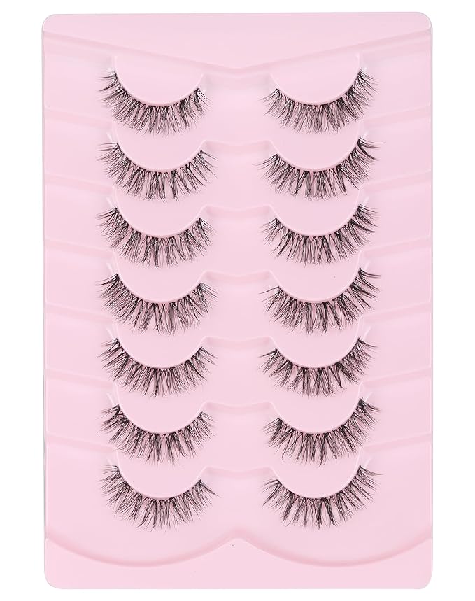 Lashes Wispy False Eyelashes Natural Mink Lashes Small Strip Lashes Wispies Eyelashes Short Eyelashes Natural Look Eye Lashes Pack 7 Pairs-GlimoraGlow