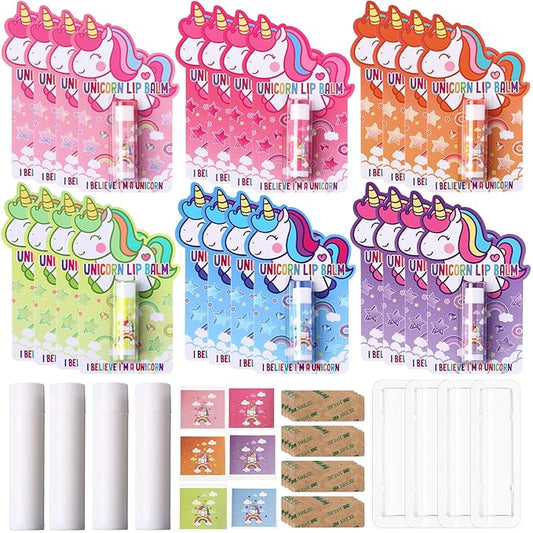 24 Sets Unicorn Party Favors Lip Balms Bulk for Kids Birthday Party Moisturizing Lip Balm for Unicorn Themed Celebration Gifts Lip Care Products for Classroom Rewards Favor Party Supplies-GlimoraGlow