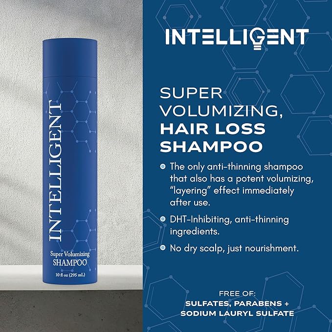 Intelligent Super Volumizing Hair Loss Shampoo - Strengthens Weakened Hair and Maximizes Volume | 10 fl oz (290 ml)-GlimoraGlow
