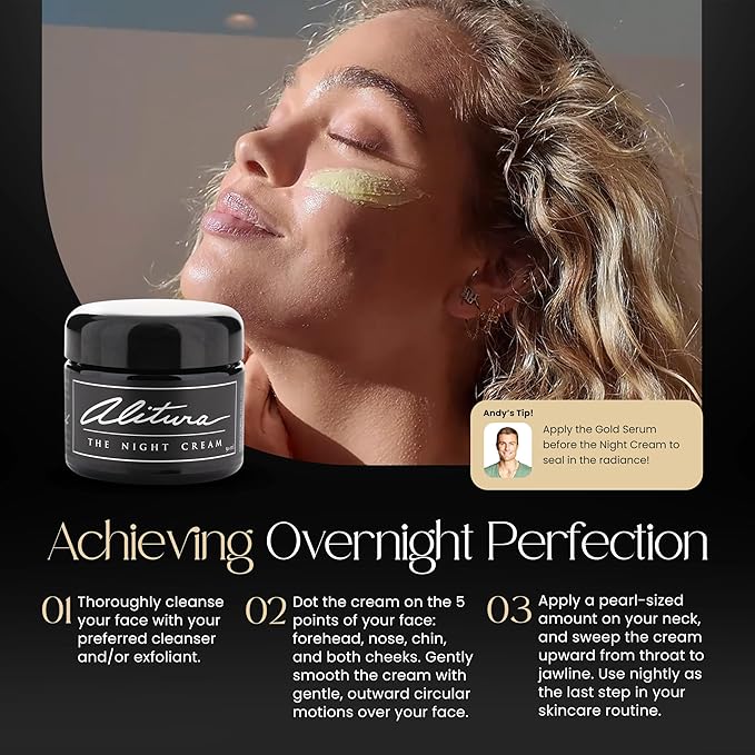 Alitura Hyaluronic Acid Anti-Aging Night Cream – Hydrating Face Moisturizer with 10% Hyaluronic Acid & Superfoods – Wrinkle Cream for Women & Men – Anti-Wrinkle Night Cream for Radiant, Youthful Skin-GlimoraGlow