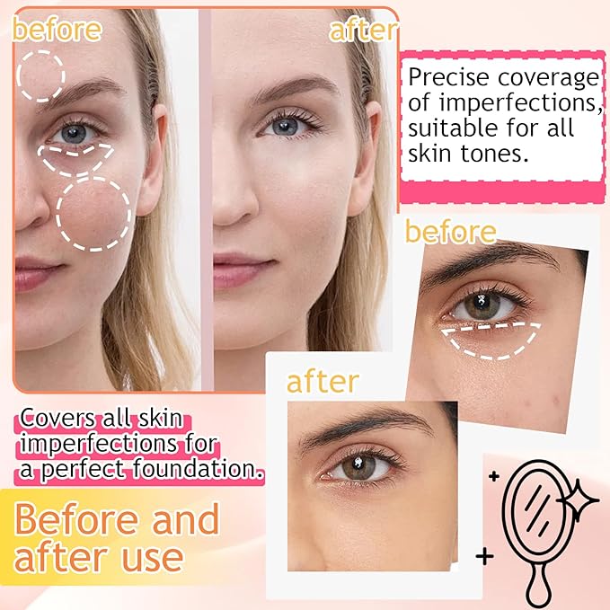 15 Colors Cream Contour Palette,Lightweight Concealer Full Coverage Contouring Liquid Foundation Palette,Multi-use Blendable Color Corrector Concealer Palette with Makeup Sponge-GlimoraGlow