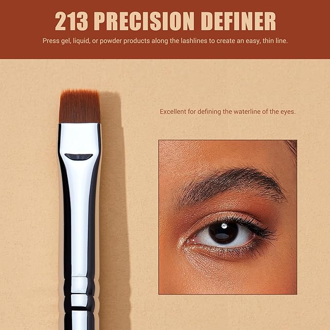 Jessup Eyeliner Brush Set, 3pcs Pro Precision Eyeliner Brushes Fine Point Angled Thin Gel Liquid Flat Winged Eye Liner Brush, Black T346-GlimoraGlow