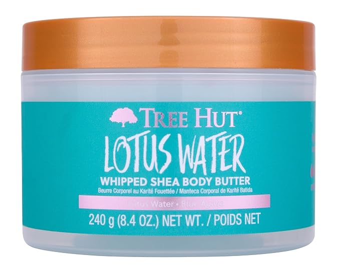 Tree Hut Lotus Water Whipped Shea Body Butter | Long-lasting Hydration Leaves Skin Feeling Soft & Moisturized | Lightweight | Nourishing Essential Body Care | 8.4 fl oz.-GlimoraGlow