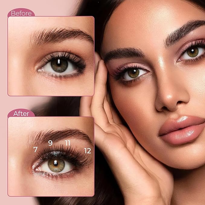 Wispy Lashes - Natural False Eyelashes Strip Lashes with Clear Band for Daily Wear 7 Pairs Cat Eye Lashes 12mm Reusable Fake Lashes That Look Like Extensions-GlimoraGlow