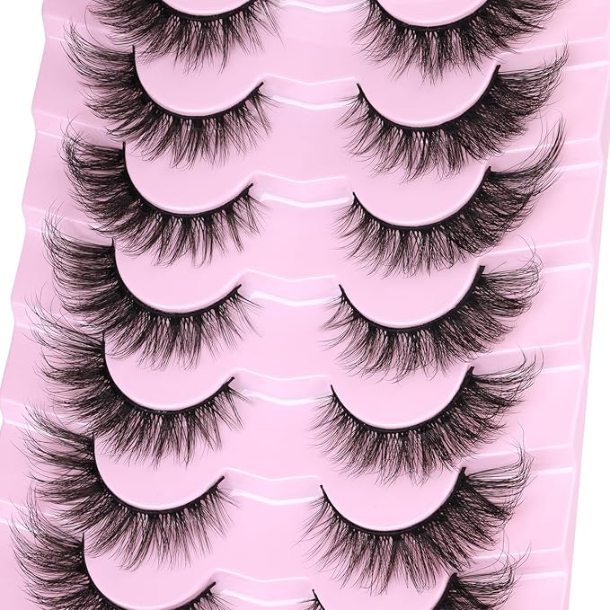 False Lashes Natural Look Faux Mink Eyelashes Wispy Fox Eye Lashes That Look Like Extensions 3D Mink Lashes Natural Strip Lashes Pack by Kiromiro-GlimoraGlow