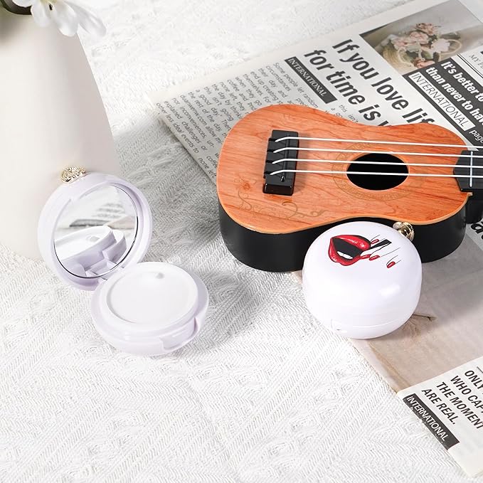 2 Pack Lip Balm Containers,Plastic Portable Empty Lip Balm Container with Mirror and Silicone Lip,Empty Lipstick Dispenser Box for Travel,Home-GlimoraGlow