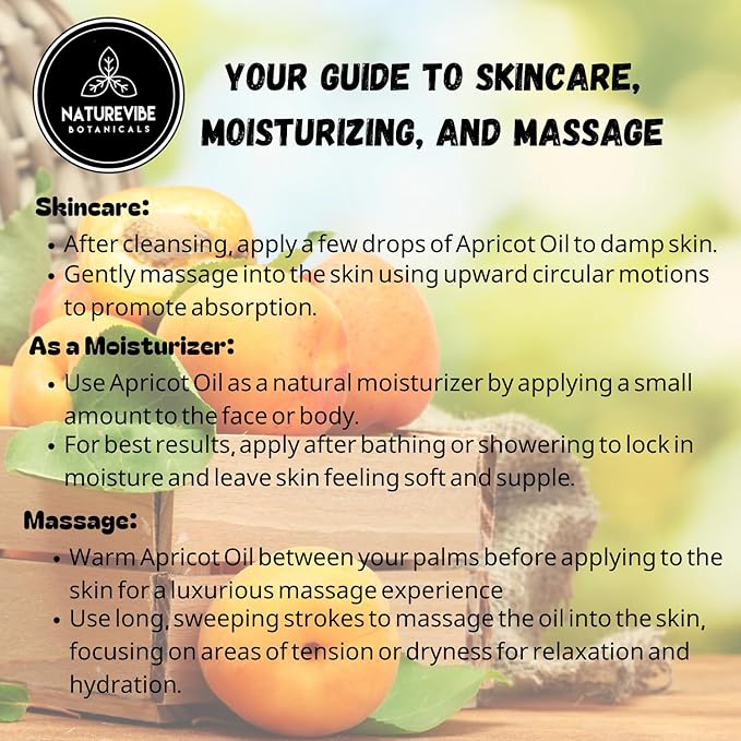Naturevibe Botanicals Apricot Oil 32 Ounces | 100% Pure and Natural | Great for Skin Care and Hair Care-GlimoraGlow