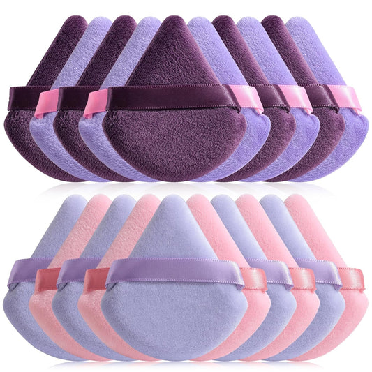 BS-MALL Triangle Puffs, Makeup Sponge Set 20 Pieces, Cosmetic Applicators for Foundation, Powder, Blush Large Pack (Purple)-GlimoraGlow