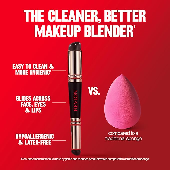 Revlon Dual Ended Jelly Makeup Blender Tool, Silicone Makeup Applicator for Blush, Bronzer, Concealer, Contour, Eyes, and Lips, 1 count-GlimoraGlow