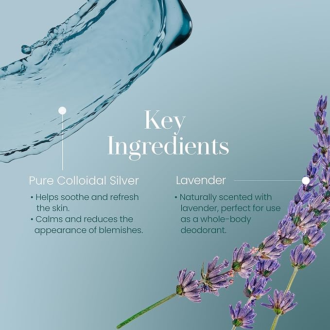 Hylunia Colloidal Silver Mist Toner 5.1 fl. oz. – Hydrating Versatile Toner for Acne-Prone Inflamed Skin | Infused with Colloidal Silver & Lavender for Glowing Skin Cuts & Burns, Body-Refresher-GlimoraGlow