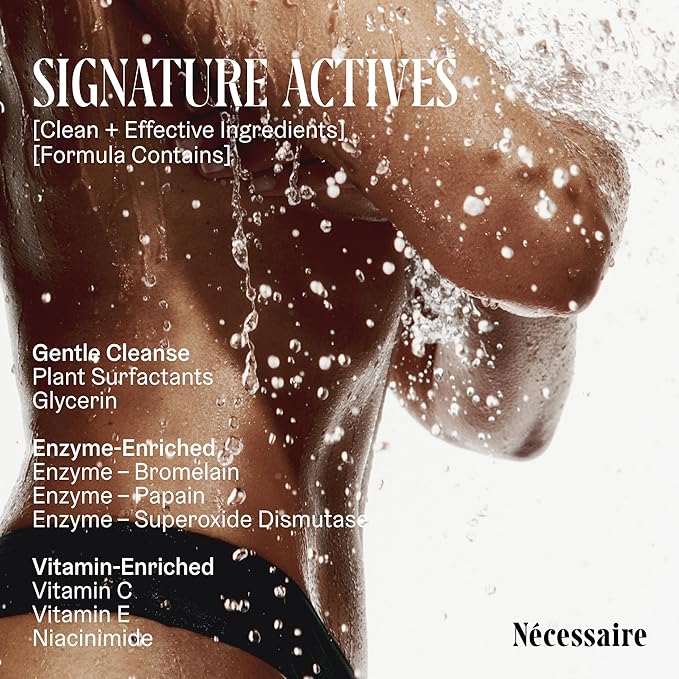 Nécessaire The Body Wash Olibanum. Natural Body Wash for Women + Men. Radiance Cleanse. Multi-Enzyme Gel Cleanser for Dull Skin. Notes of Vanilla, Fig Leaf, and Cassis Buds. 8.4 Fl Oz.-GlimoraGlow