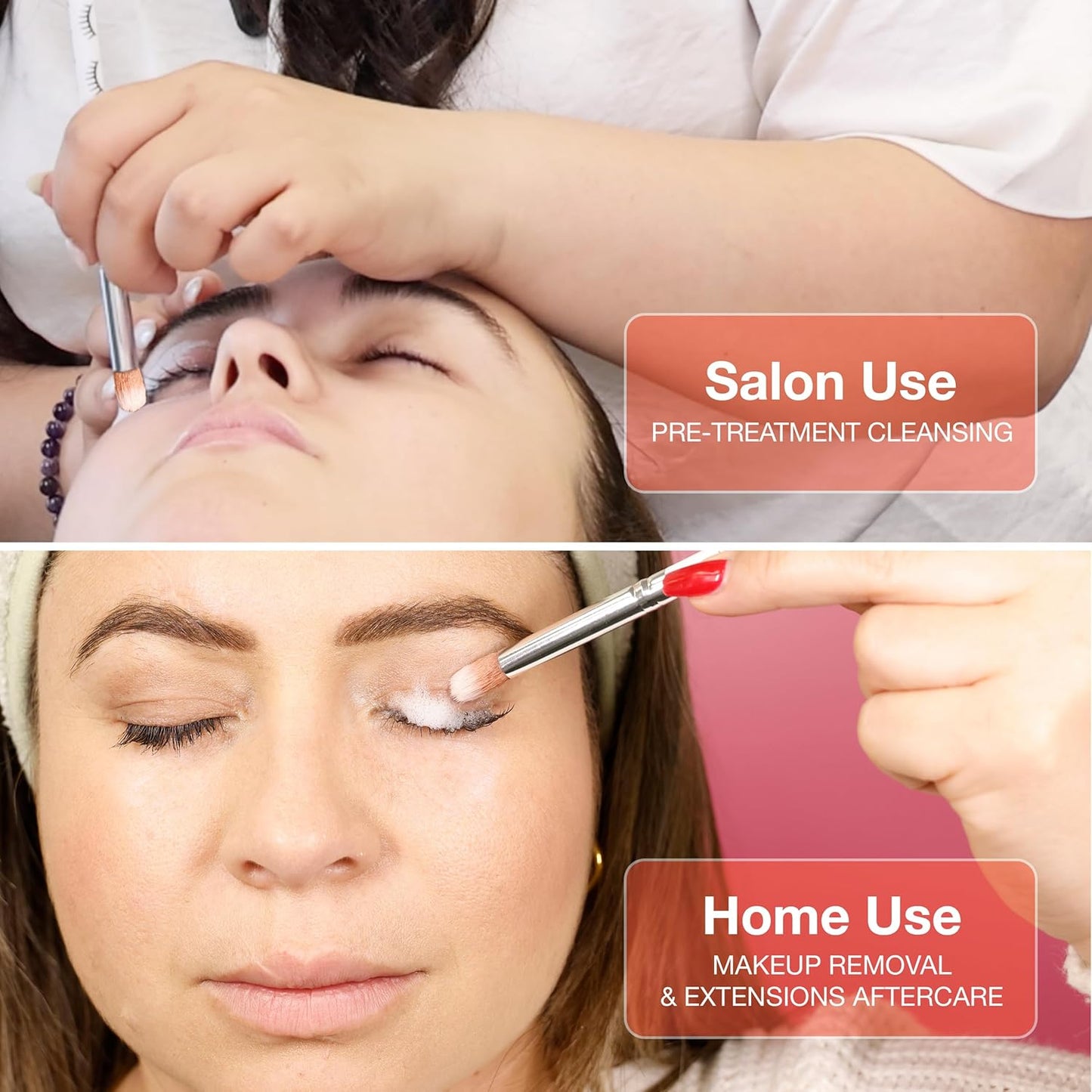 CURACORO Lash Shampoo Brushes Set, Eyelash Cleansing Brush For Cleansing Eyelash Extension, Soft and Comfortable Facial Makeup Remover Tools (Pink, Pack of 10)-GlimoraGlow