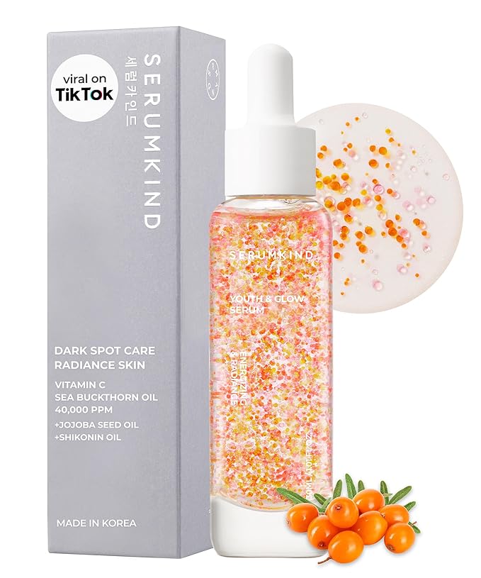 SERUMKIND Vitamin C Serum for Korean Face Skincare – Brightening for Dark Spots, Pore Refining, Discoloration Correcting – With Niacinamide – Reduces Fine Lines and Wrinkles-GlimoraGlow