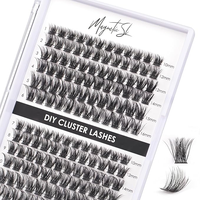 Lash Clusters 144 Pcs Individual Lashes Clusters Eyelash Extensions False Eyelashes DIY Lash Extension Reusable False Eyelashes Natural Look Mix 10-16mm C D Curl-DM17-GlimoraGlow