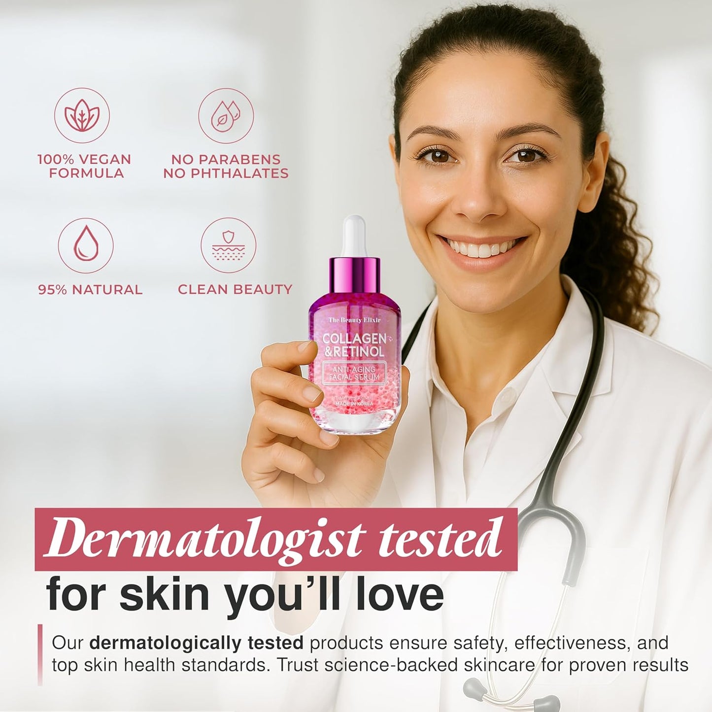 Collagen & Retinol Serum For Face - Ultra Hydrating, Restores, Smooths & Reduces Wrinkles - Dermatologist Tested, Natural Ingredients, Clean Beauty - Korean Skin Care - 1.69 Fl. Oz-GlimoraGlow