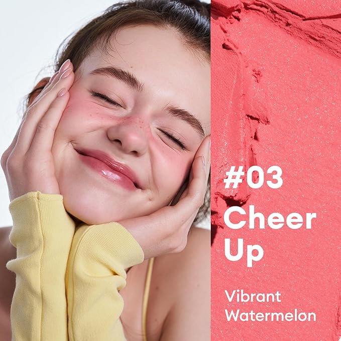 ITY Mood Blush, Blush for Cheeks Makeup,Moisturizing Creamy Blush Dual Funtions, Highly Spreadable, 0.18 oz (5.2g) in Cheer Up-GlimoraGlow