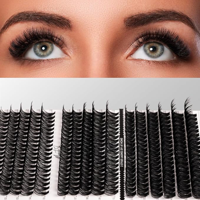DIY Lash Extensions Kit 320pcs Individual Lashes Clusters 40D 50D 100D D Curl Eyelash Extension Kit with Applicator and Lash Bond&Seal, Lash Remover For False Eyelash Mix 11-20mm (40D+50D+100D KIT)-GlimoraGlow