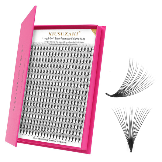Premade Fans Eyelash Extensions 16D Volume Lash Extensions 0.05 Thickness Eyelash Extension D Curl Premade Lash Fans Mix 9-16mm Fluffy Soft Handmade Lash Fan(16D-0.05-D,9-16mm)-GlimoraGlow