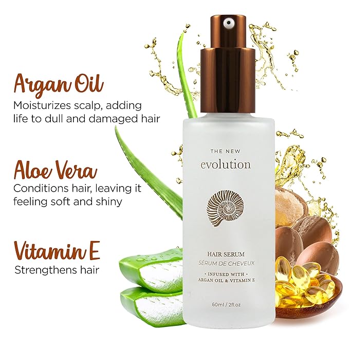 HerStyler Evolution Argan Oil Serum - Vitamin E Nourishing Treatment to Soften Dry Hair, For Hair Straightening With Aloe Vera (2 Pack)-GlimoraGlow
