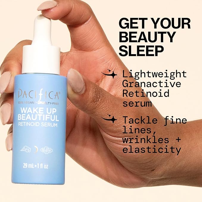 Pacifica Retinol Serum for Face - Wake Up Beautiful Retinoid Night Face Serum - Anti-Aging Skin Care & Skin Brightening - Retinol, Collagen & Antioxidants Vegan & Cruelty-Free Dermatologist Tested-GlimoraGlow