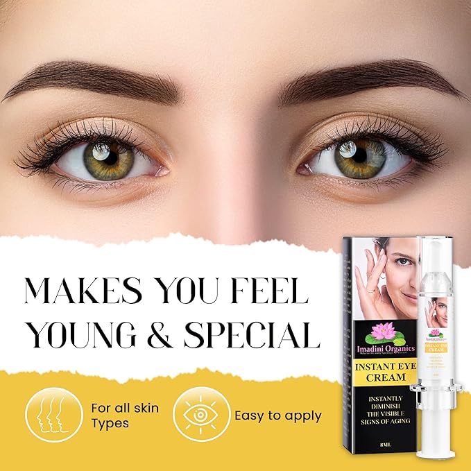 Imadini Natural Eye Wrinkle Cream, Remove Eye Bag Dark Circles, Reduce Puffiness & Eye Wrinkle, Ideal Eye Bag Cream For Both Men & Women– 8ml-GlimoraGlow