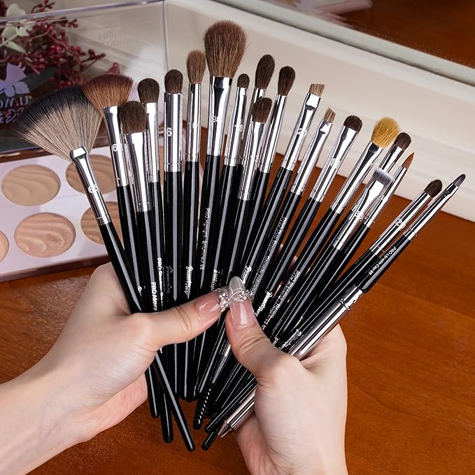 Bueart Design 36Pcs PRO Grade Natural Goat Hair Pony Bristles Makeup Brushes Set with Super Holder Professional-Grade Precision & Luxury Brush for beauty enthusiasts&professionals Makeup Artist-GlimoraGlow