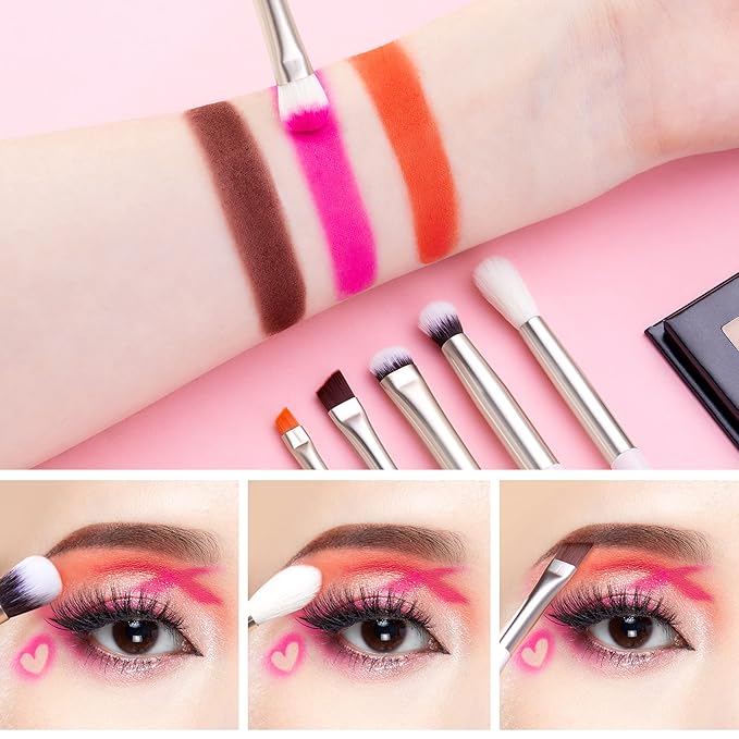 Jessup Eyeshadow Brushes 15pcs, Natural Eye Brush Set for Eyeshadow Blending Concealer Eyebrow Eyeliner, Blushing Bride T294-GlimoraGlow