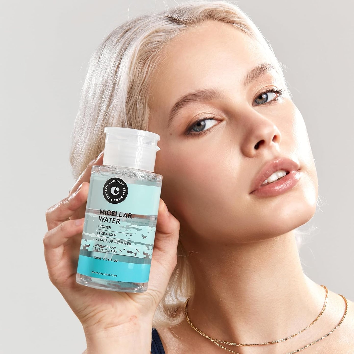 COCUNAT | Micellar Water 3-in-1 | Cleans, Tones and Removes Make-Up | Made with Aloe Vera & Lavender | All Skin Types | Silicone-Free & Paraben-Free | 200 ml-GlimoraGlow