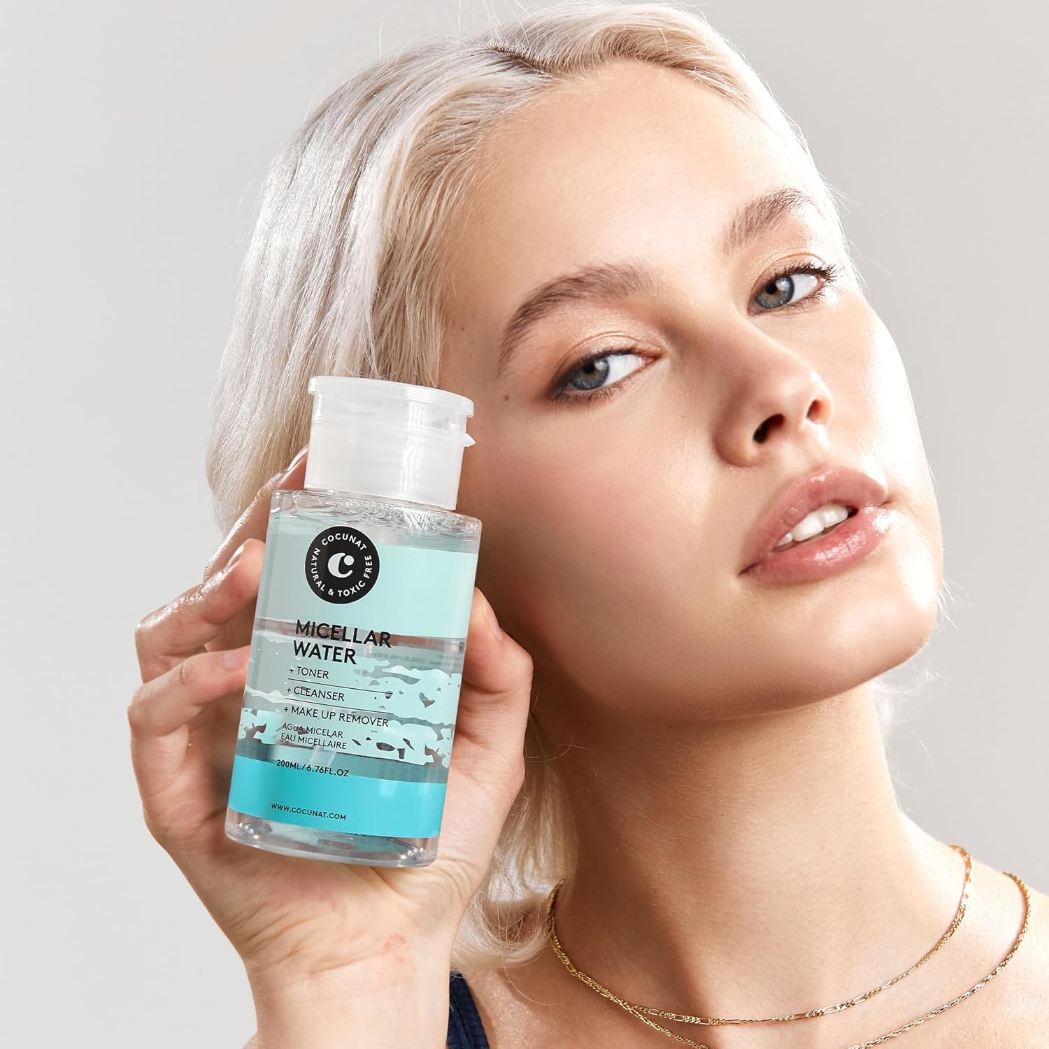 COCUNAT | Micellar Water 3-in-1 | Cleans, Tones and Removes Make-Up | Made with Aloe Vera & Lavender | All Skin Types | Silicone-Free & Paraben-Free | 200 ml-GlimoraGlow