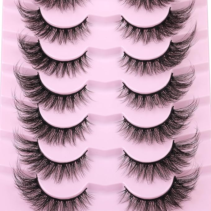 False Lashes Natural Look Faux Mink Eyelashes Wispy Fox Eye Lashes That Look Like Extensions 3D Mink Lashes Natural Strip Lashes Pack by Kiromiro-GlimoraGlow