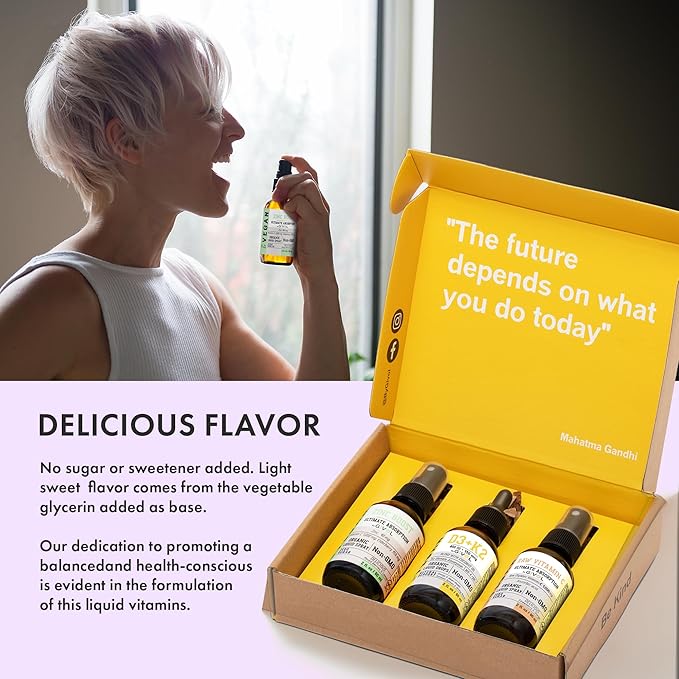 Immunity Support Pack - Raw Vitamin C, D3 & K2 Liquid, Zinc Picolinate - Premium Heart Health Vitamins w/Essential Minerals, Antioxidant Properties, & Cardiovascular Benefits - 180 Days Supply-GlimoraGlow