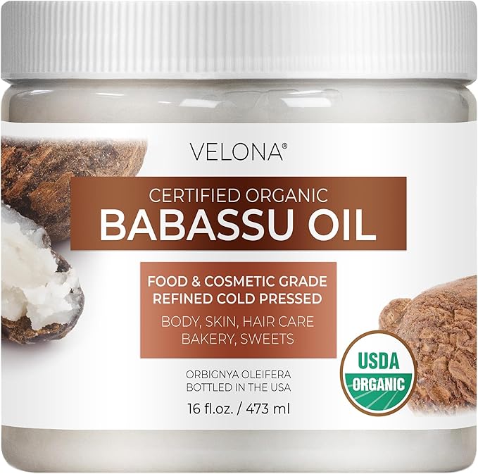 velona Babassu Oil USDA Certified Organic - 16 Fl Oz | 100% Pure and Natural Carrier Oil | Refined, Cold Pressed | Face, Hair, Body & Skin Care and Cooking | Use Today - Enjoy Results-GlimoraGlow
