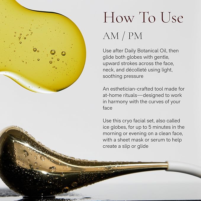 Angela Caglia Gold Cryo Facial Set | Refreshing Cryotherapy Facial Set that Improves Circulation, Reduces Puffiness and Dark Circles for a Refreshed & Rejuvenated Complexion-GlimoraGlow