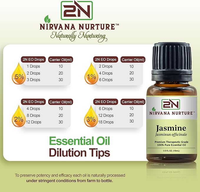 Jasmine Essential Oil 100% Pure Premium Therapeutic Grade, Undiluted - Aromatherapy Diffuser for Calm and Relaxation, Skin Care, Hair Care-GlimoraGlow