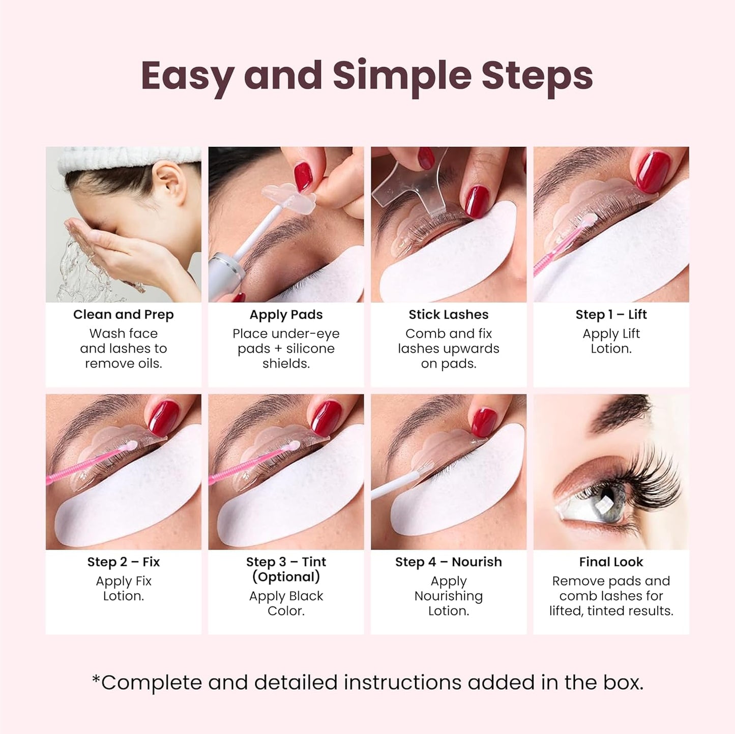 Lash Lift Kit + Color Kit by Livia - Perfectly Curled and Darker Lashes for 8 Weeks from Home, Faster Alternative to Lash Serums, Complete 3 Applications DIY Perm Kit-GlimoraGlow