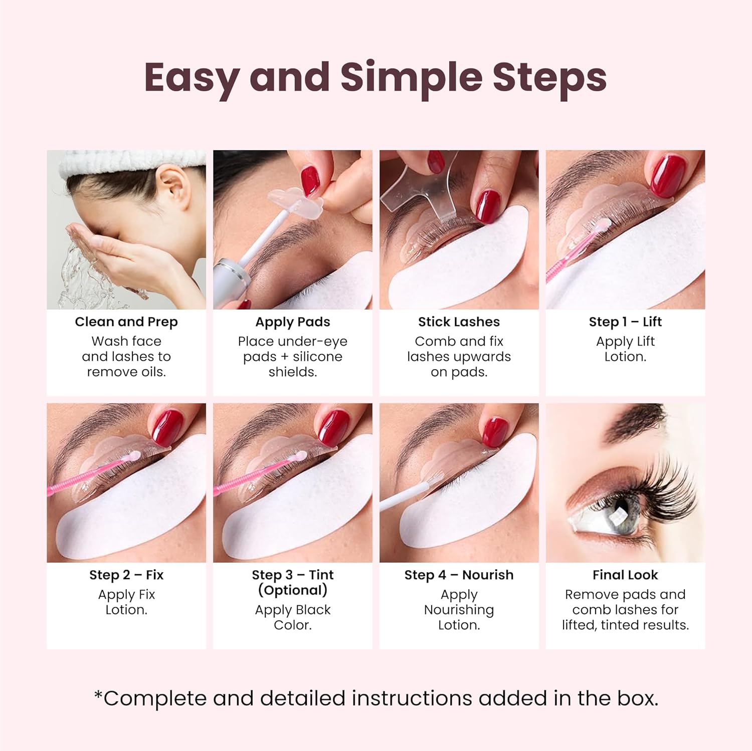 Lash Lift Kit + Color Kit by Livia - Perfectly Curled and Darker Lashes for 8 Weeks from Home, Faster Alternative to Lash Serums, Complete 3 Applications DIY Perm Kit-GlimoraGlow
