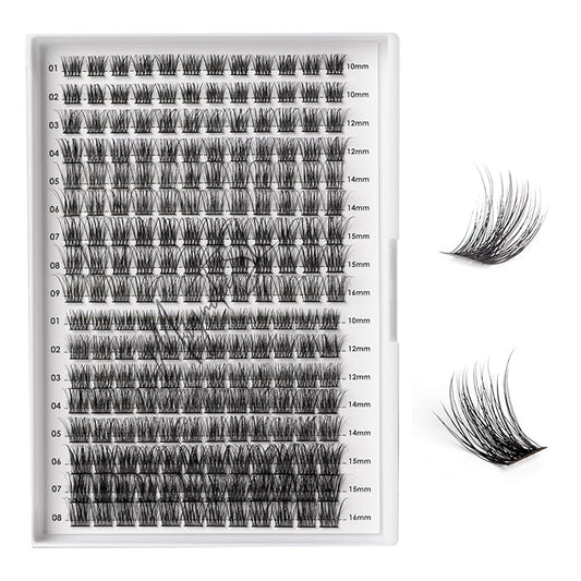 Lash Clusters 204 Pcs Individual Lashes Clusters Eyelash Extensions False Eyelashes DIY Lash Extension Kit Reusable False Eyelashes Natural Look Mix 10-16mm C D Curl(DM20+DM23)-GlimoraGlow