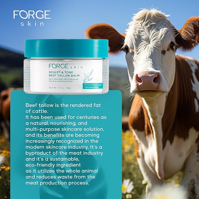 Original Sculpt & Tone Balm Beef Tallow for Skin Women |Grass Fed Beef Tallow and Honey Balm for Face | Under Eye Firming Cream Tightening Lifting Sagging Skin Beef Tallow Moisturizer-GlimoraGlow