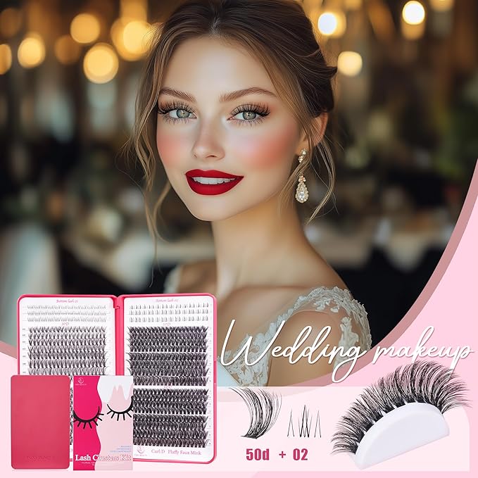CCODDY Lash Clusters Kit - False Eyelash with Bottom Lashes - 748 Pieces - Black, Synthetic, Lightweight & Soft Fibers - D Curl Upper & 5-7MM Bottom - No Adhesives Included-GlimoraGlow