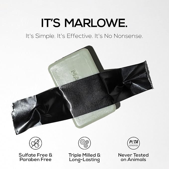MARLOWE. No. 108 Lightly Exfoliating Soap Bar, 7oz (6 Bars) Polishing, Moisturizing & Cleansing Bar Soap for Men, Made with Natural Ingredients-GlimoraGlow