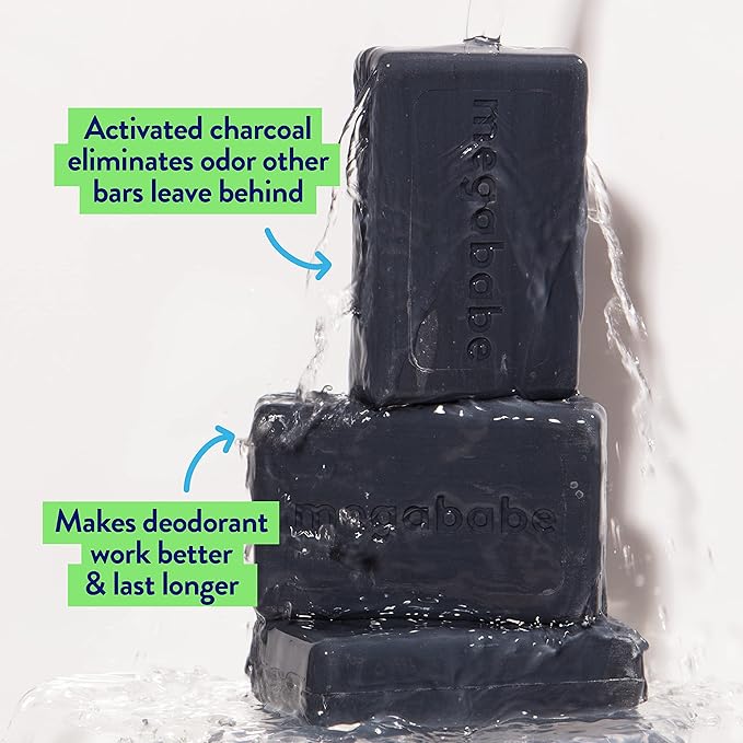 Megababe Underarm Bar Soap - Space Bar | With Detoxifying Charcoal for Odor Control | 4.5 oz - 3 Pack-GlimoraGlow