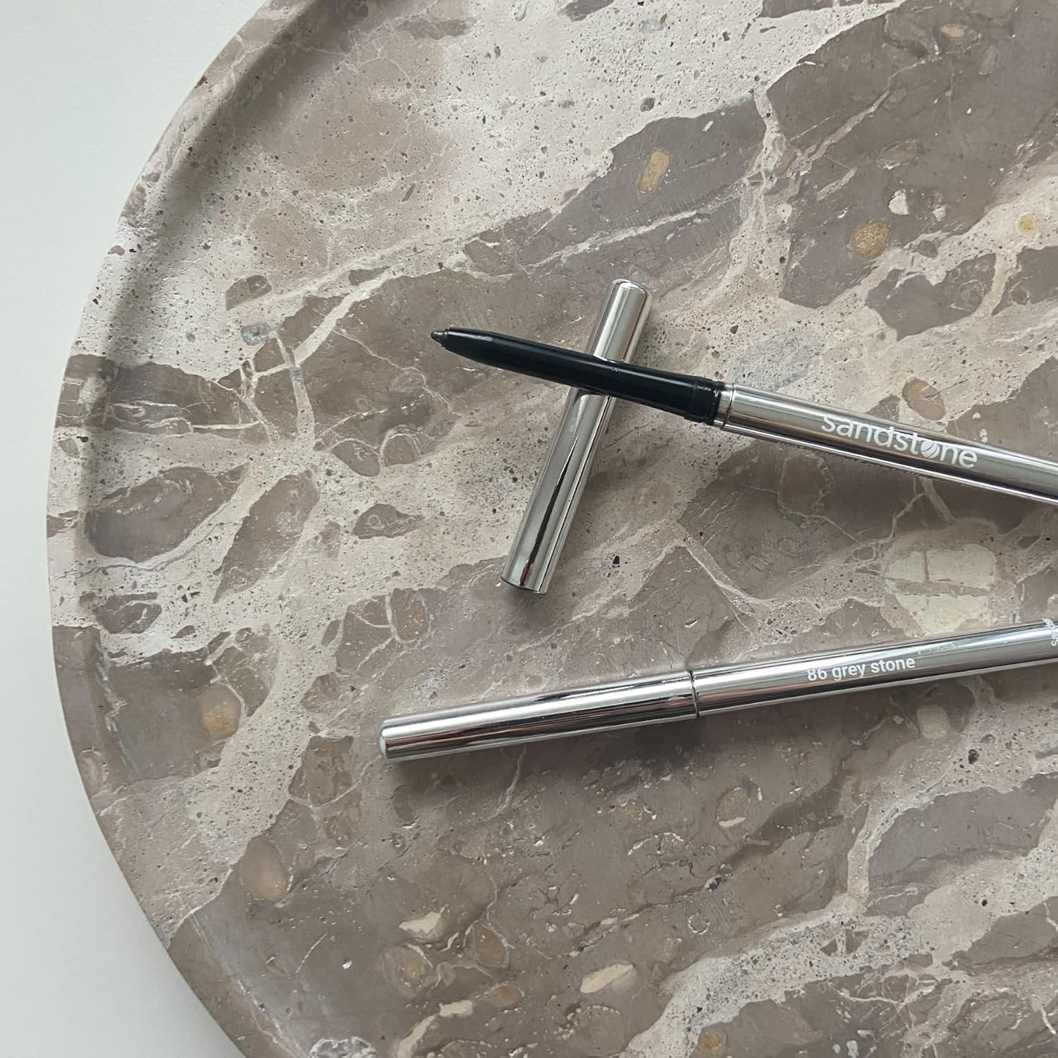 Hypoallergenic Waterproof Eyeliner - Fragrance Free Metallic Eye liner - Vegan and Cruelty Free Eye Pencil - Eyeliner Pencil for Sensitive Eyes (Grey Stone)-GlimoraGlow