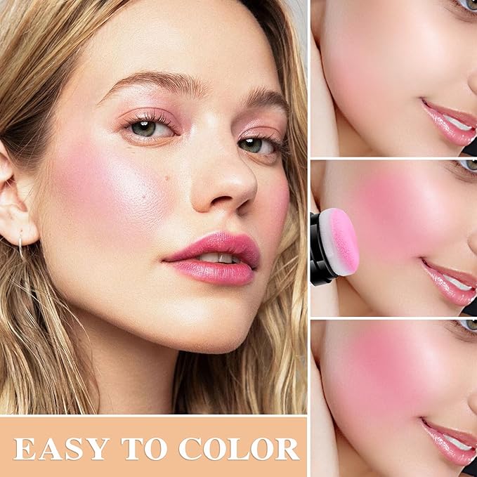 2 Colors Blush Stick,Multi-Use Cream Blush,Waterproofing Highly Pigmented Makeup Stick,Moisturizing Makeup Cream Set A6-GlimoraGlow