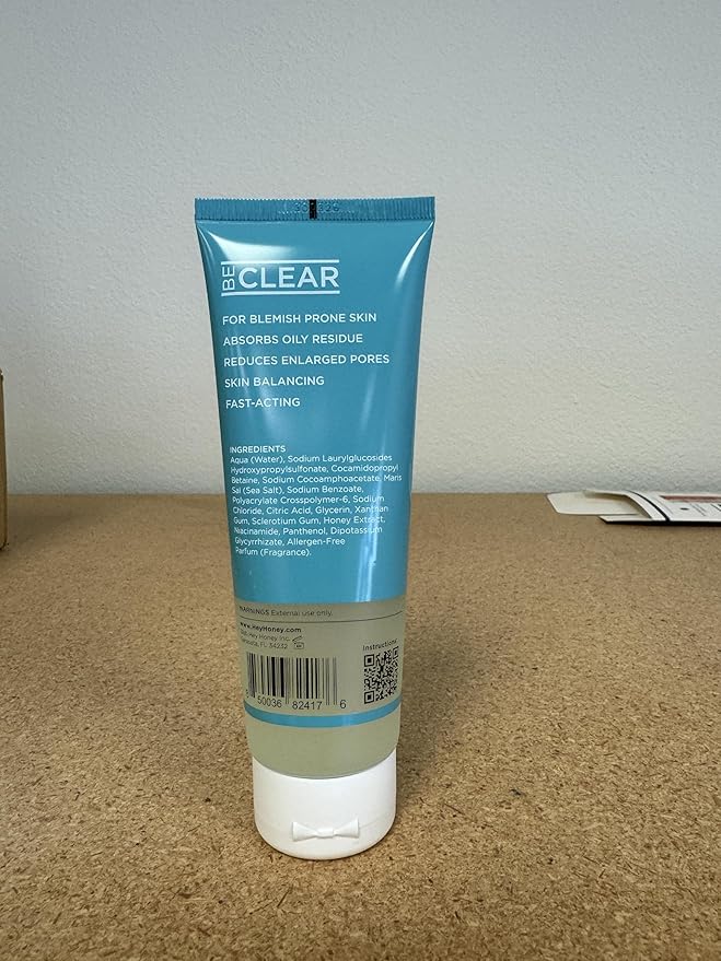 Hey Honey Skincare Be Clear Acne Routine | Daily Active Cleansing Face Wash | Youth & Young Adults, Blemishes Prone | Propolis & Gentle Exfoliating Acids | Fast & Long Lasting Oil Control | 5 fl oz-GlimoraGlow